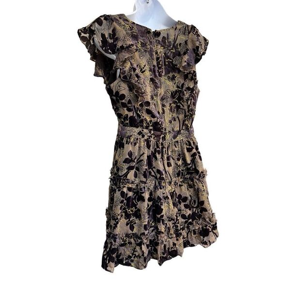 House Of Harlow 1960 X Revolve Mini Dress Purple Velvet Ruffle Deep V Women’s M - Picture 10 of 16